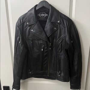 Women Star Motorcycles Leather Jacket